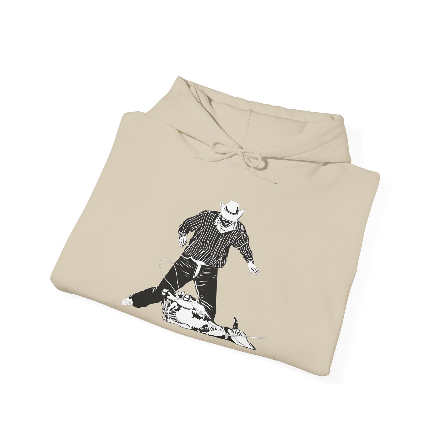 Unisex Hoodie - Calf Roping - BW