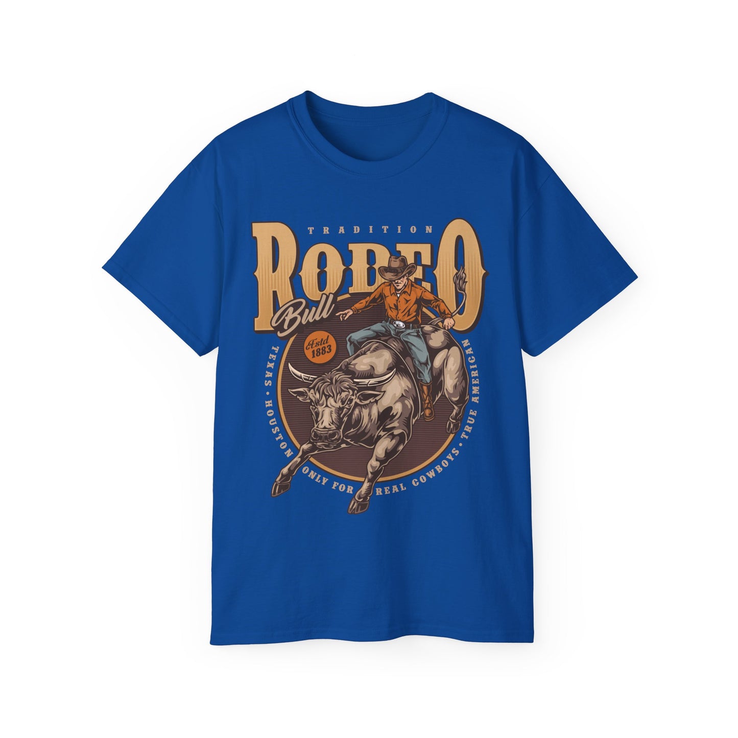Unisex Ultra Cotton Tee - Tradition Rodeo Bull - Real Cowboys