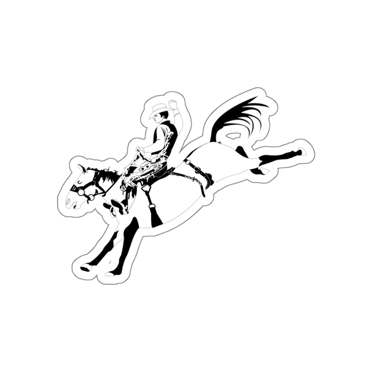 Die-cut stickers - Cowboy - Bronco Buster - BW
