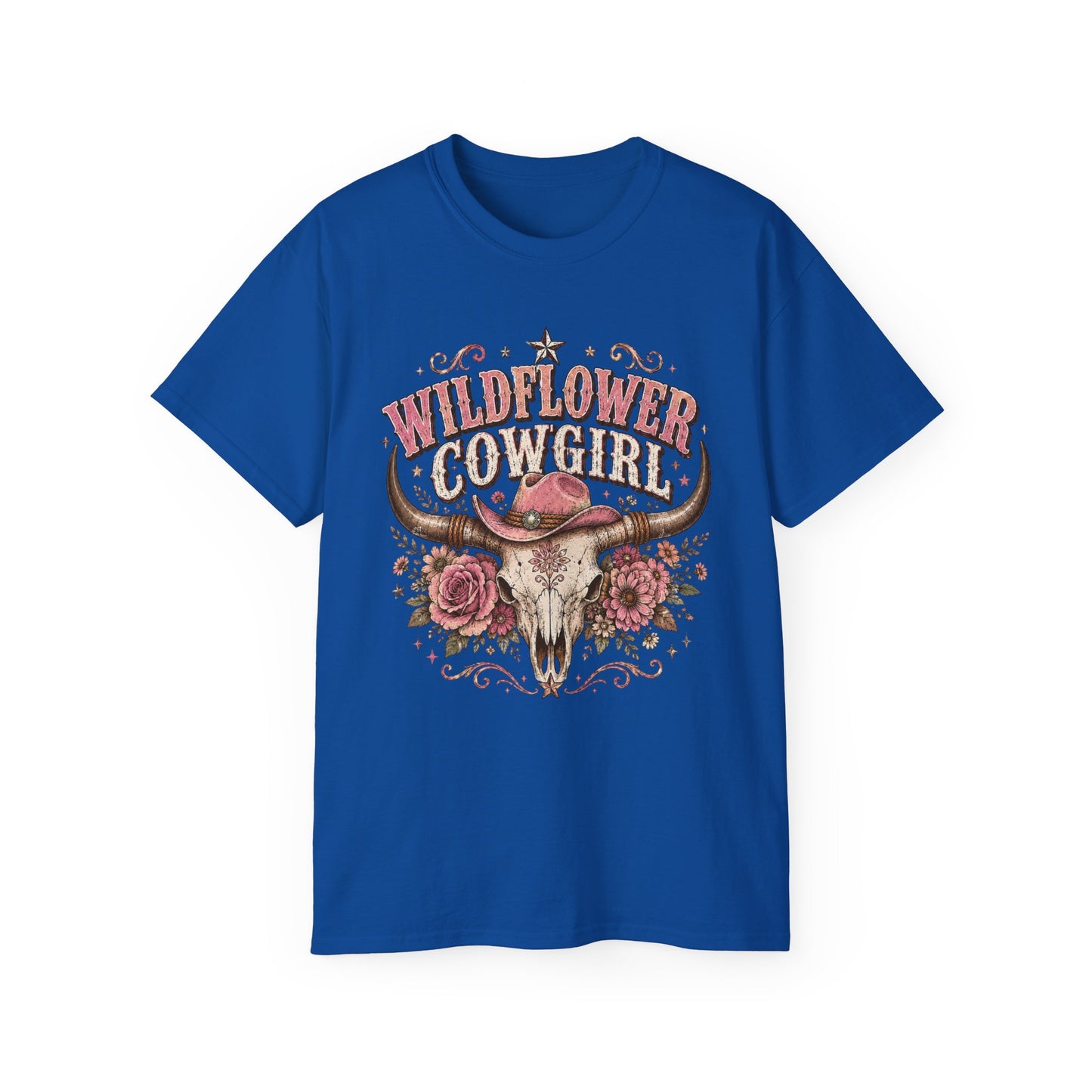 T-Shirt - Wildflower cowgirl with rustic charm