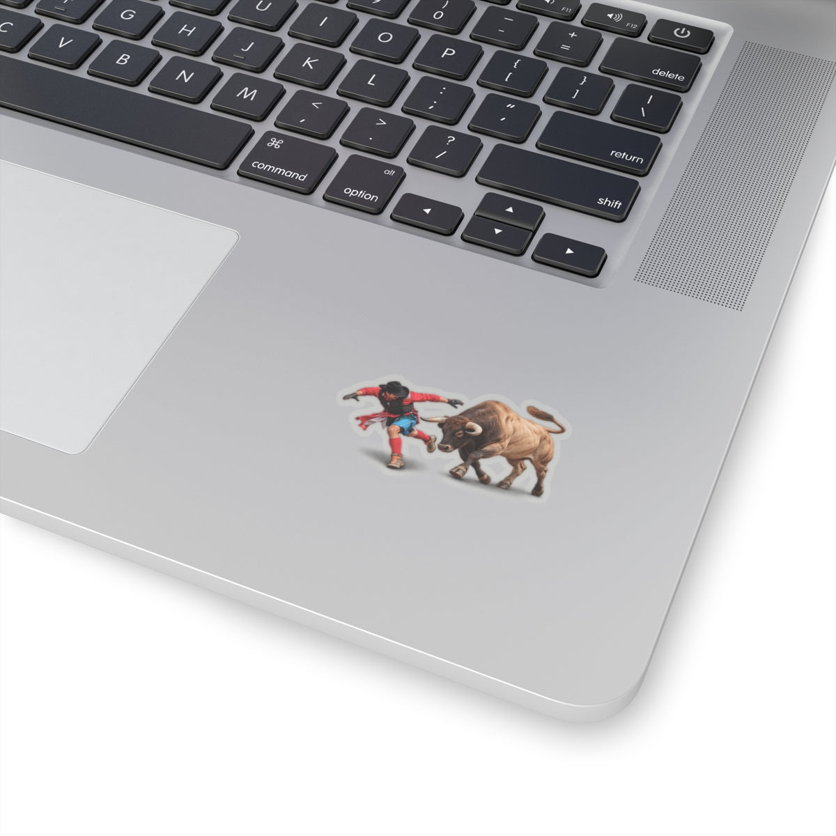 Kiss-Cut Stickers - Cowboys - Bull Chasing Clown - Ground Shadow - without Text - 3D Transparent