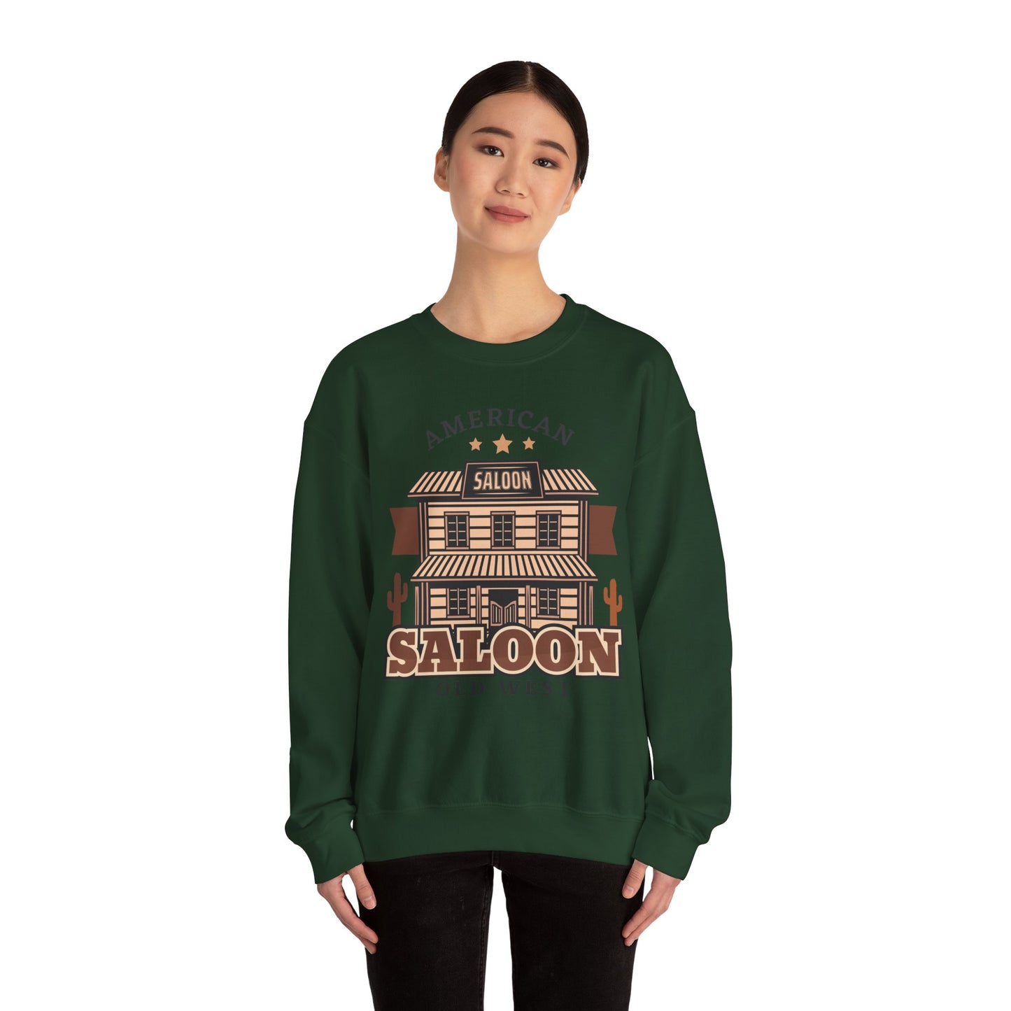 Crewneck Sweatshirt - American Cowboy - Saloon - Wild West