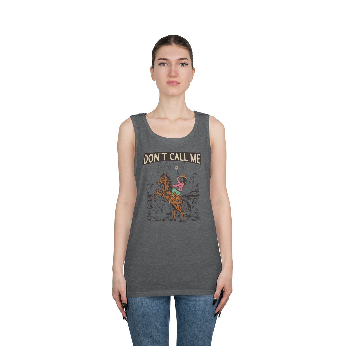 Unisex Heavy Cotton Tank Top - Cowgirl Rodeo Western - Dont Call Me Honey