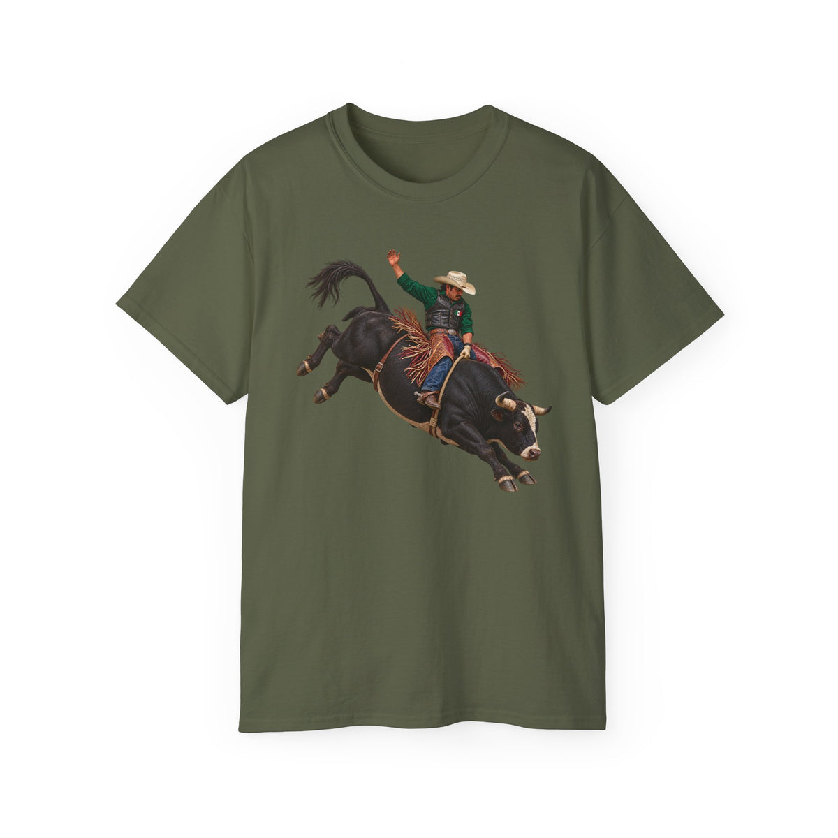 Unisex Ultra Cotton Tee - Cowboys - Bull Rider - Latino - without Text - 3D Transparent