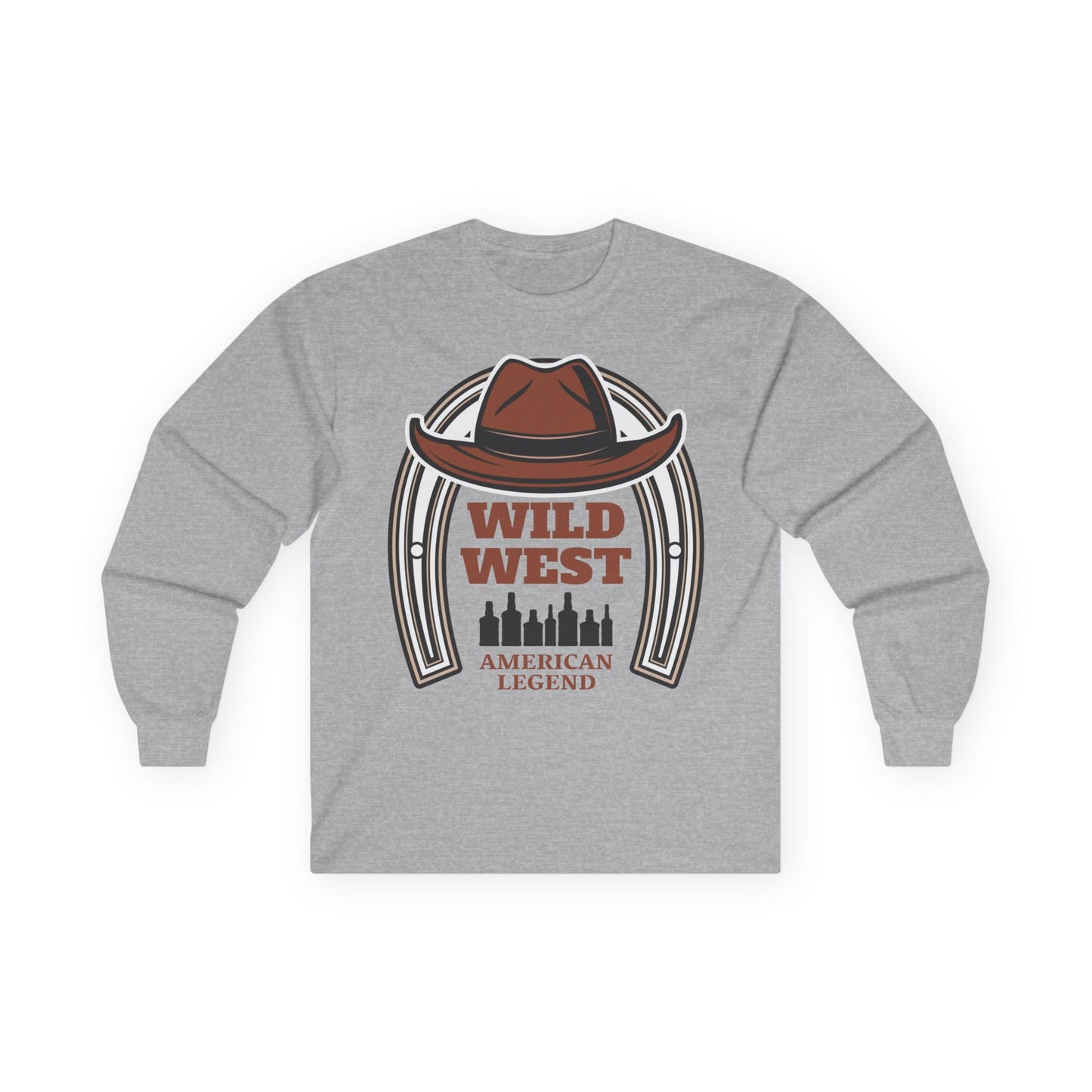 Unisex Ultra Cotton Long Sleeve Tee - Wild West - Houston, Texas - American Rodeo Cowboy