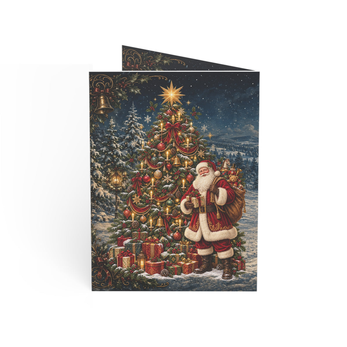 Personalized Family Christmas Tree Card Greeting Cards