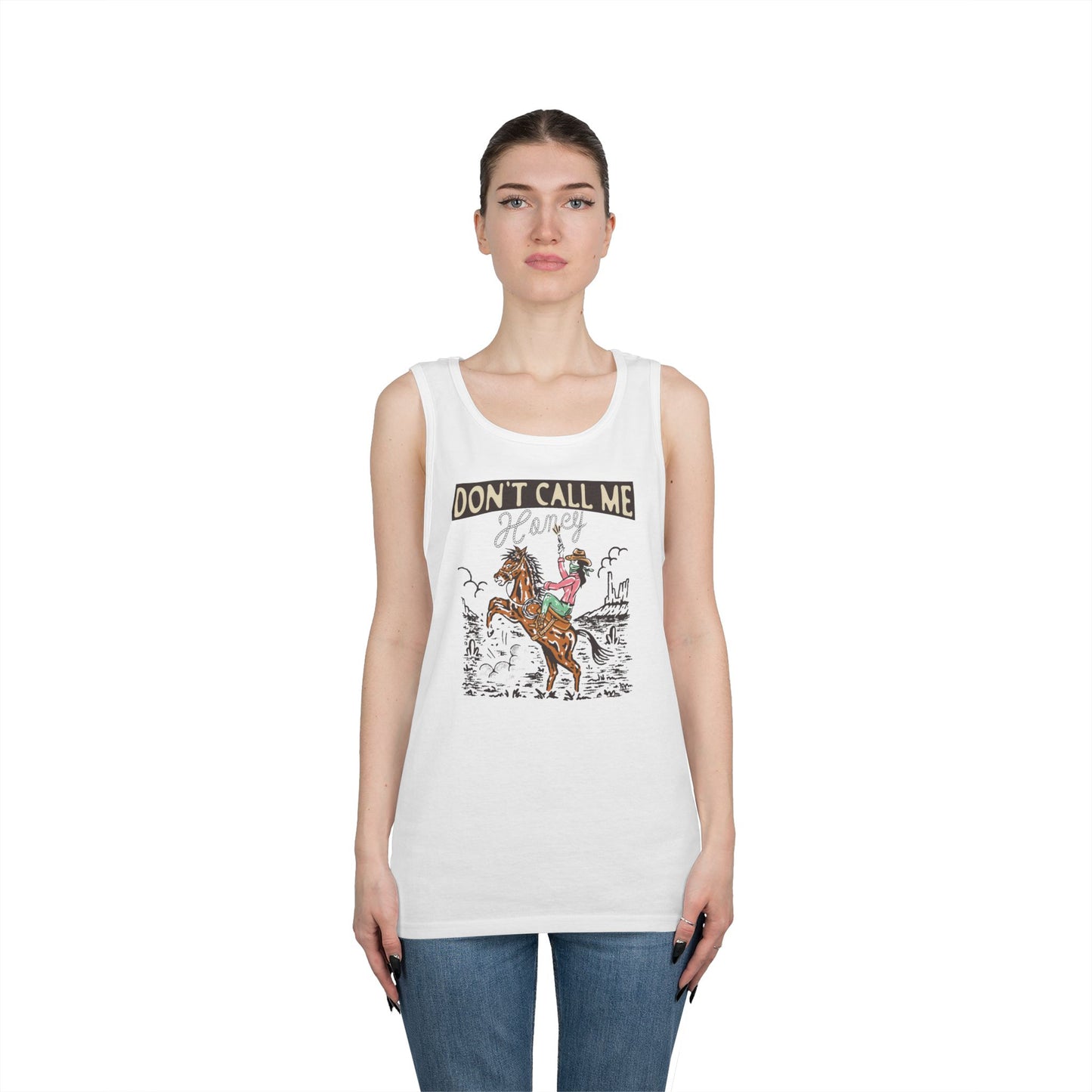 Unisex Heavy Cotton Tank Top - Cowgirl Rodeo Western - Dont Call Me Honey