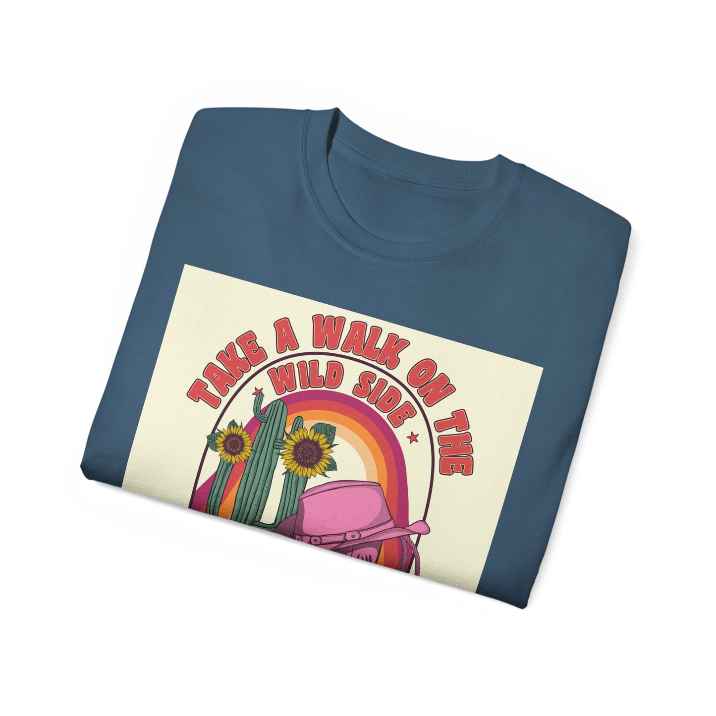 Unisex Ultra Cotton Tee - Cowgirl Sunset Boots & Cactus