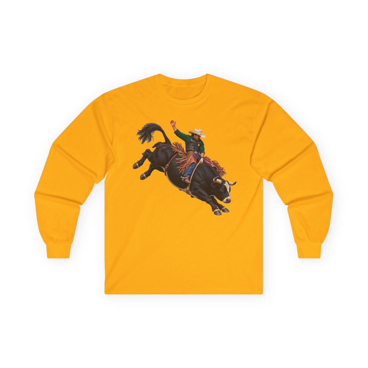 Unisex Ultra Cotton Long Sleeve Tee - Cowboys - Bull Rider - Latino - without Text - 3D Transparent