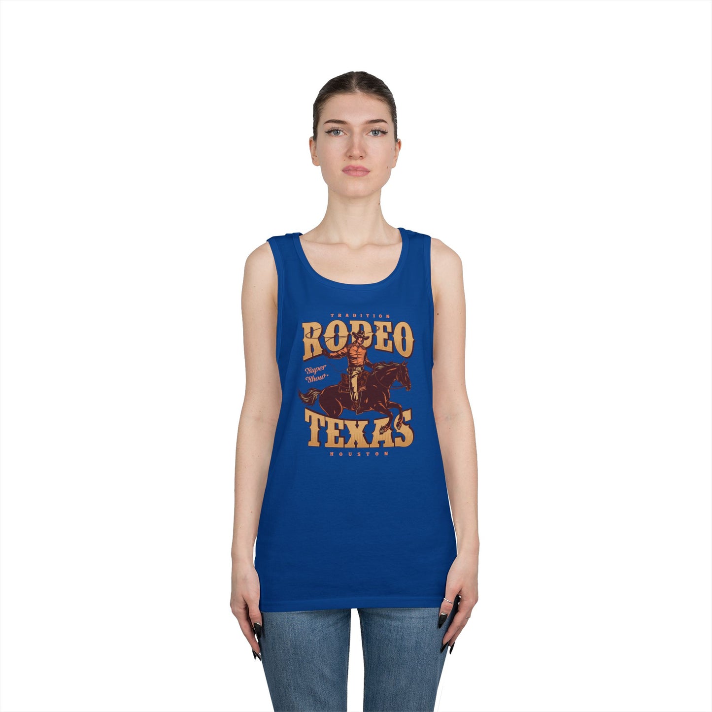 Unisex Heavy Cotton Tank Top - Tradition Rodeo Super Show - Houston, Texas