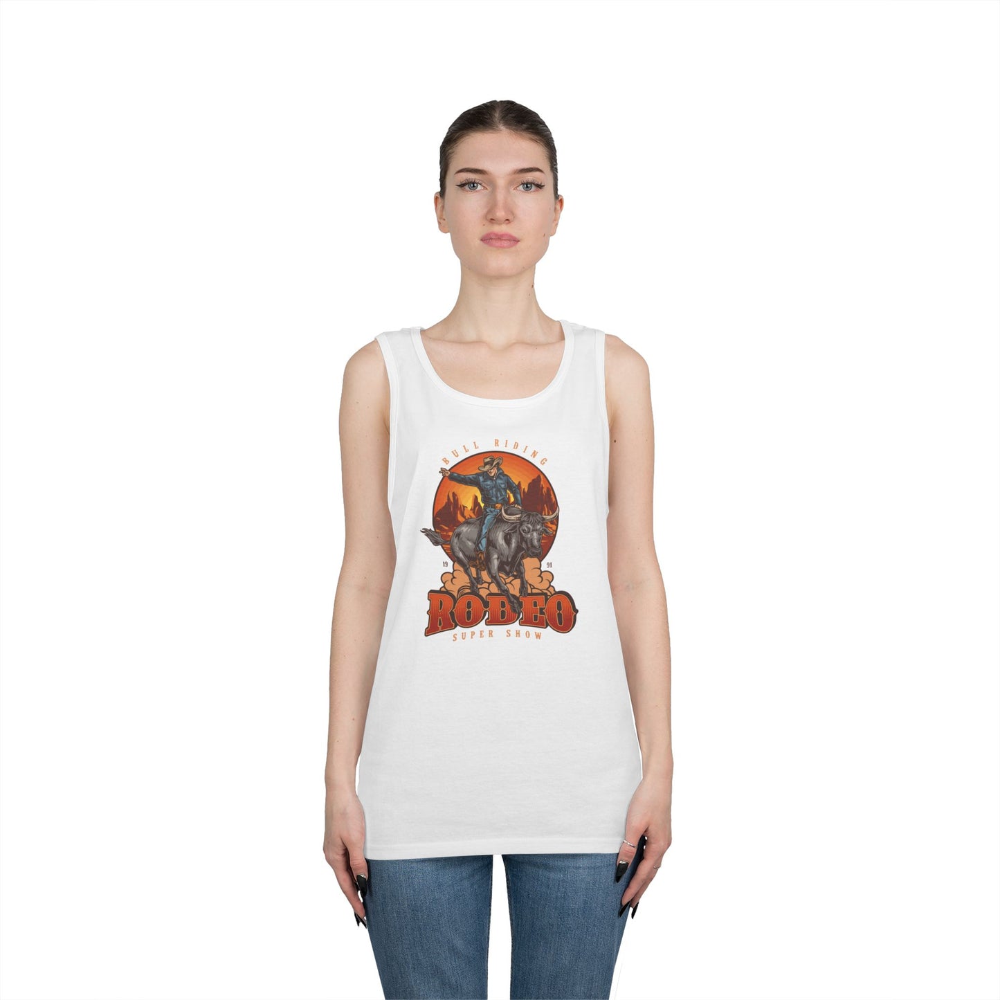 Unisex Heavy Cotton Tank Top - Bull Riding - Rodeo Super Show