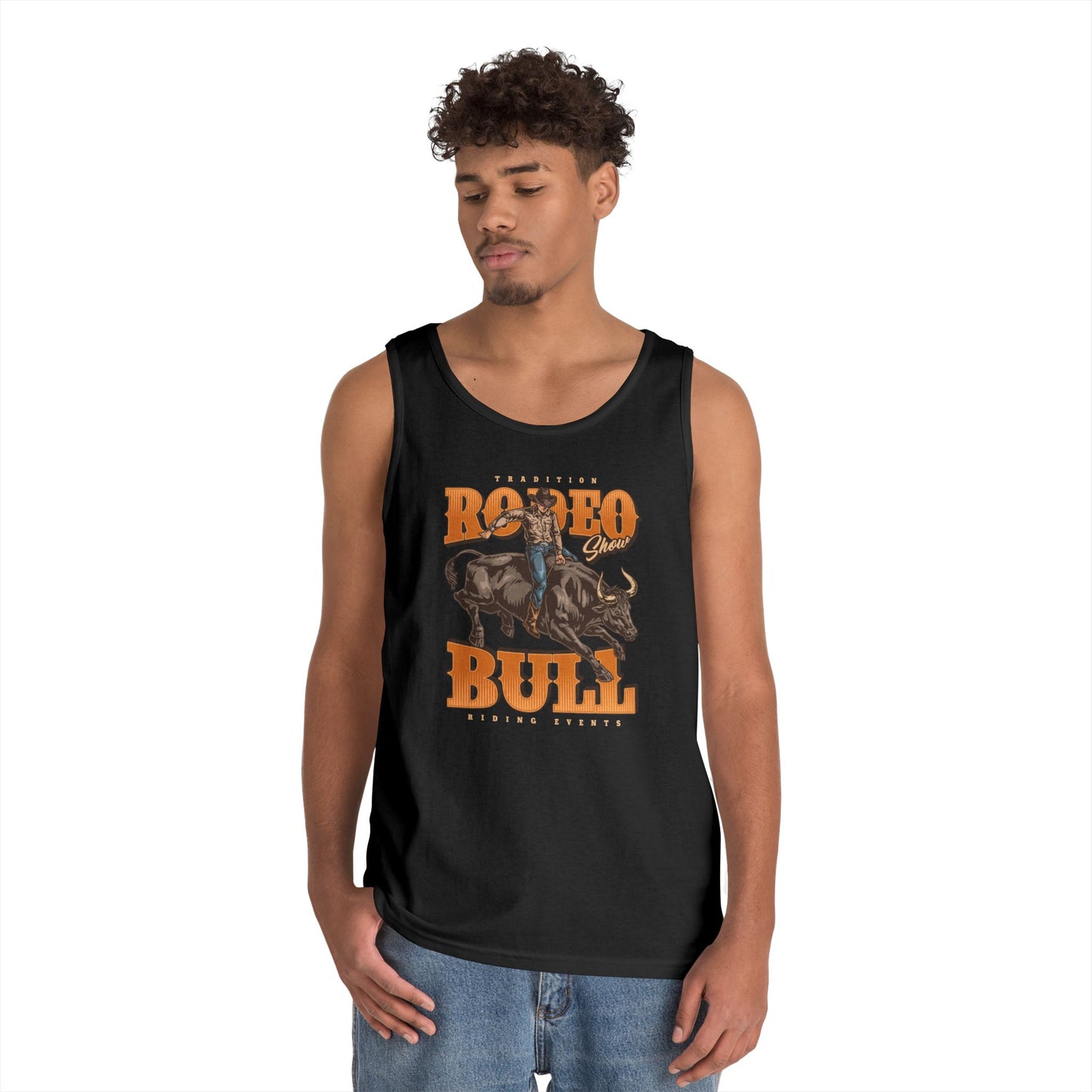 Unisex Heavy Cotton Tank Top - Tradition Rodeo Show - Bull Riding Events
