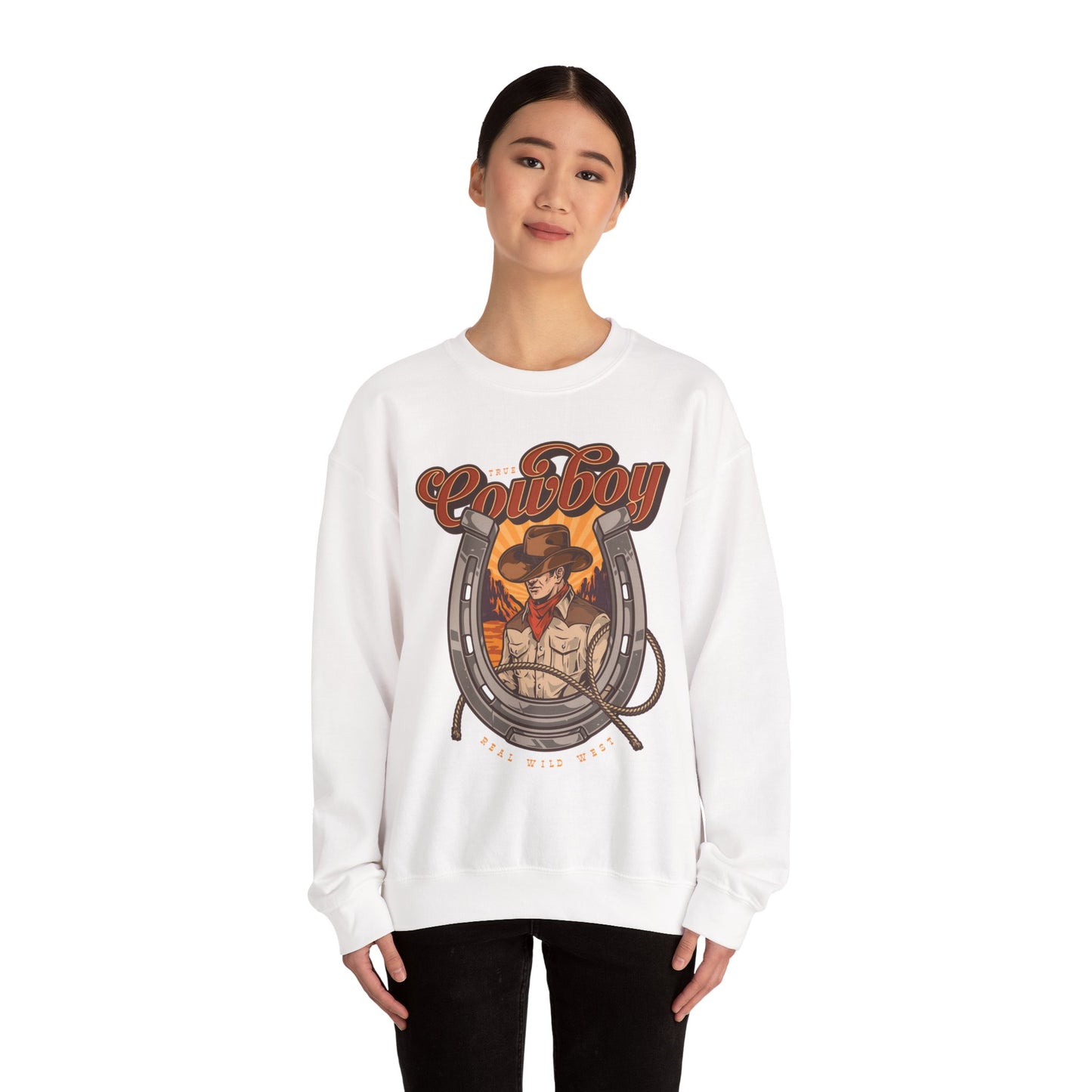 Crewneck Sweatshirt - True Cowboy - Real Wild West