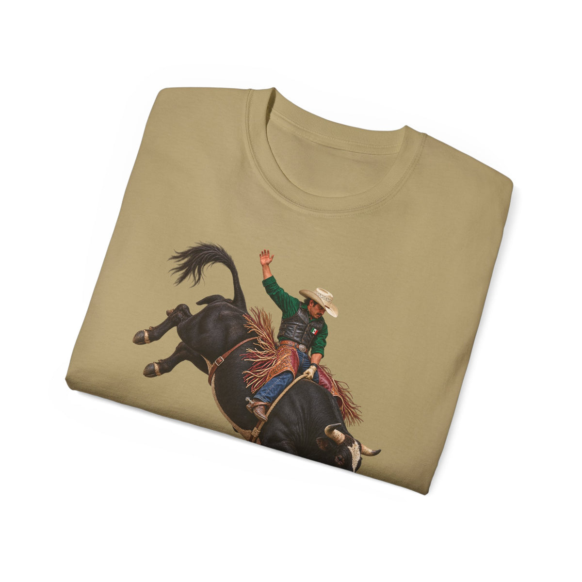 Unisex Ultra Cotton Tee - Cowboys - Bull Rider - Latino - without Text - 3D Transparent
