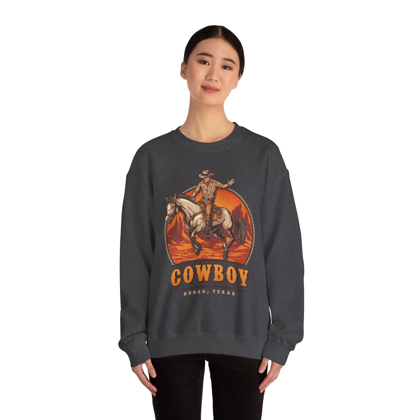 Crewneck Sweatshirt - Rodeo Cowboy - Texas