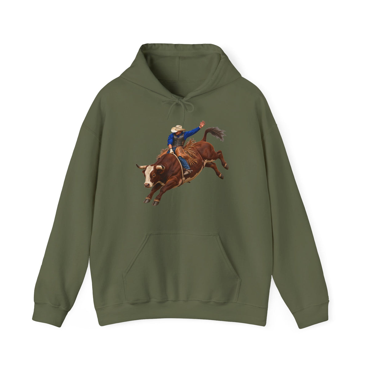Hoodie — Cowboys - Bull Rider - Mid Ride - without Text - 3D Transparent