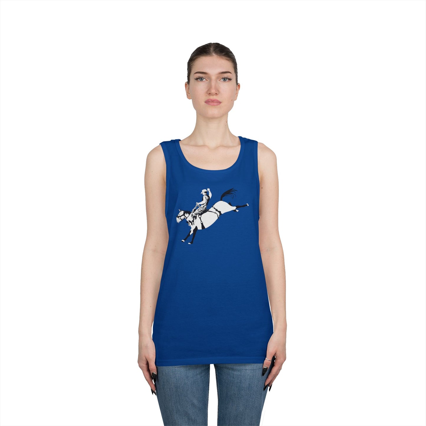 Unisex Heavy Cotton Tank Top - Cowboy - Bronco Buster - BW