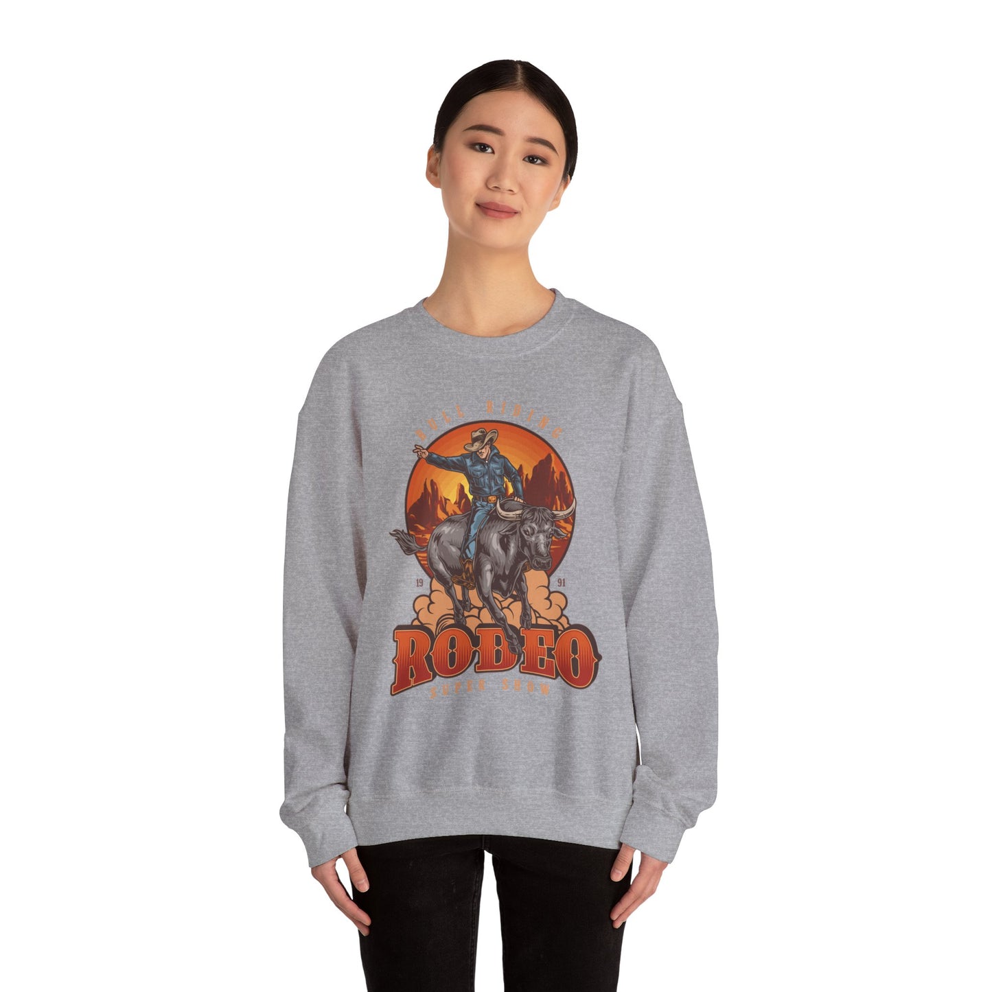 Crewneck Sweatshirt - Bull Riding - Rodeo Super Show