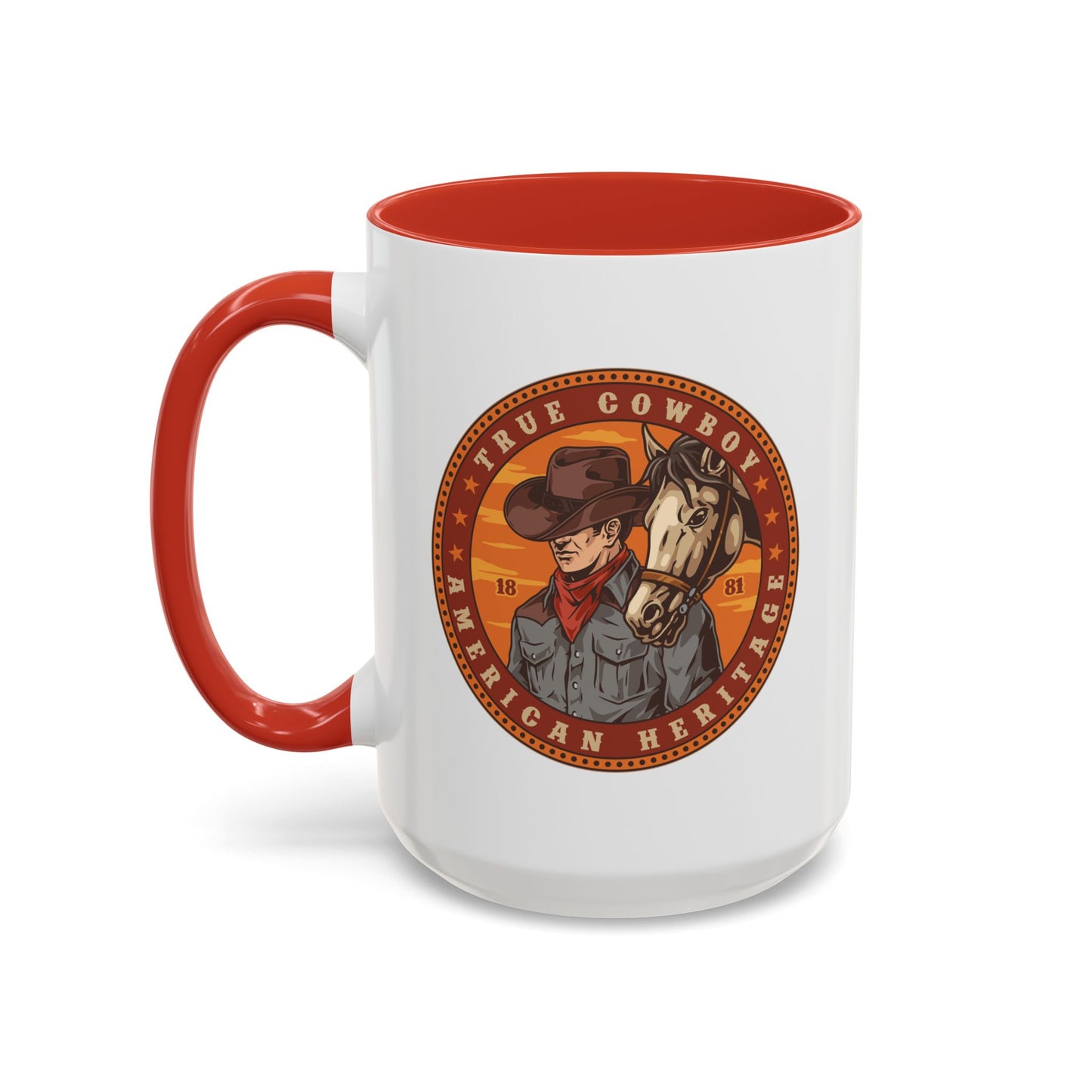 Accent Coffee Mug (11, 15oz) - True Cowboy - American Heritage