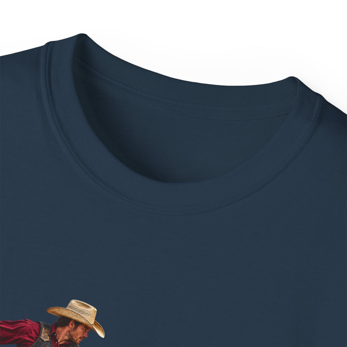 Unisex Ultra Cotton Tee - Cowboys - Cowboy and Bull - Color - 3D Transparent