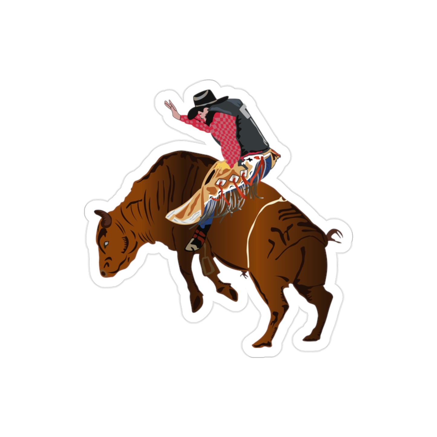 Cowboy Bull-Rider Die-Cut Sticker - Transparent Outdoor Decor, Perfect for Laptops, Cars, Water Bottles, Gifts, and Western Lovers