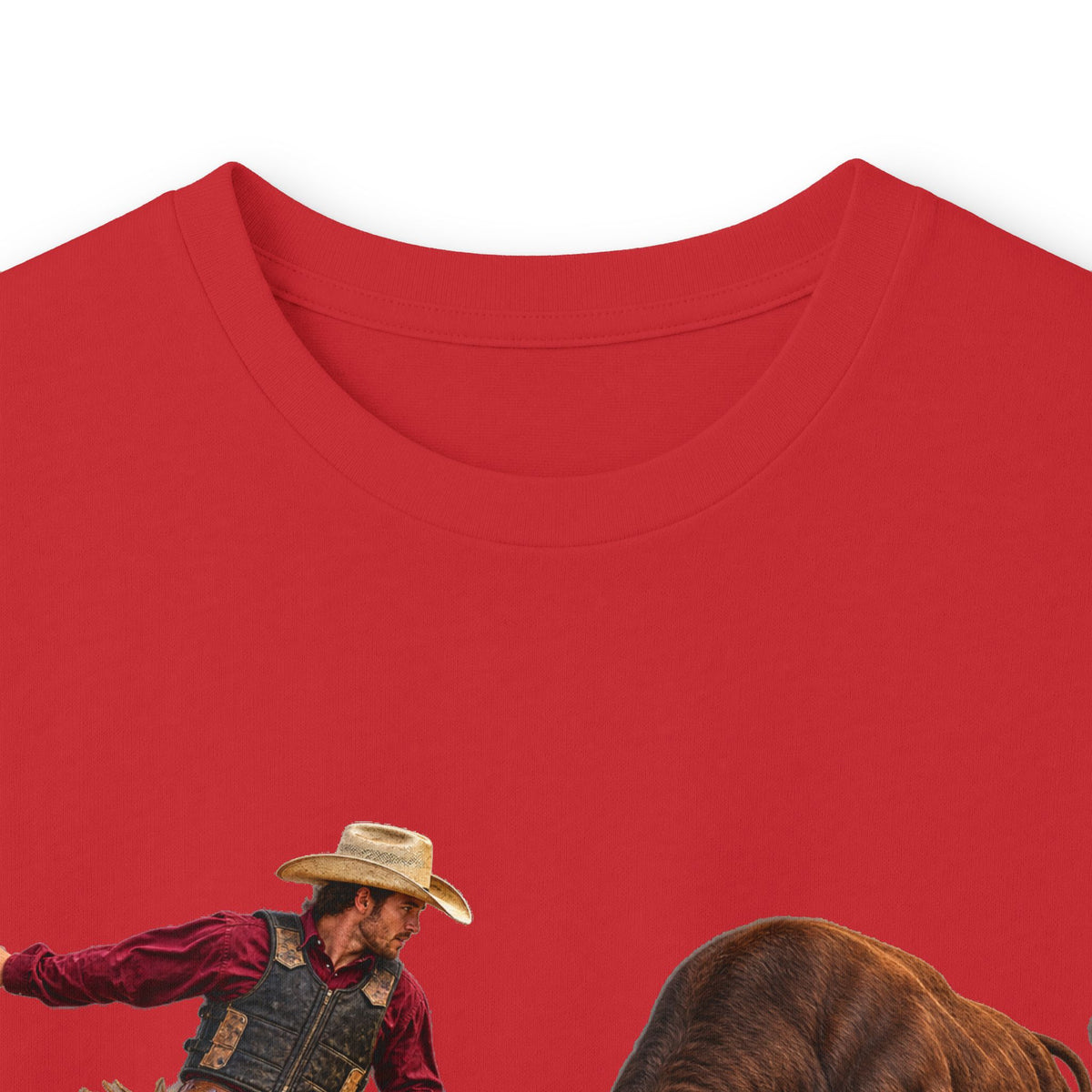 Unisex Ultra Cotton Long Sleeve Tee - Cowboys - Cowboy and Bull - Color - 3D Transparent