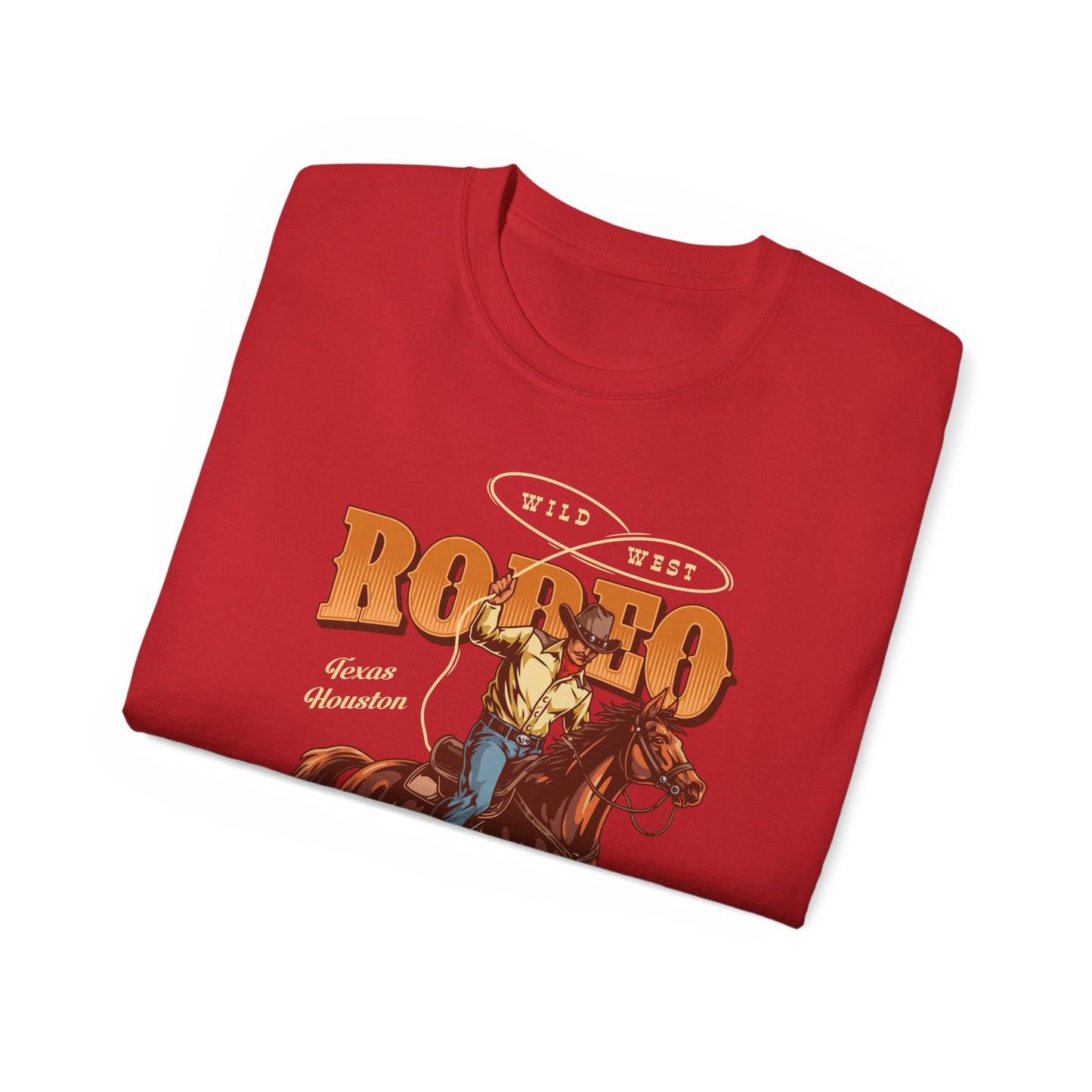 Western Rodeo Cowboy Tee - Fun Casual Shirt for Rodeo Fans, Gift for Country Lovers, Festival Outfit, Everyday Wear, Rodeo Apparel - Wild West - Houston, Texas - American Rodeo Cowboy