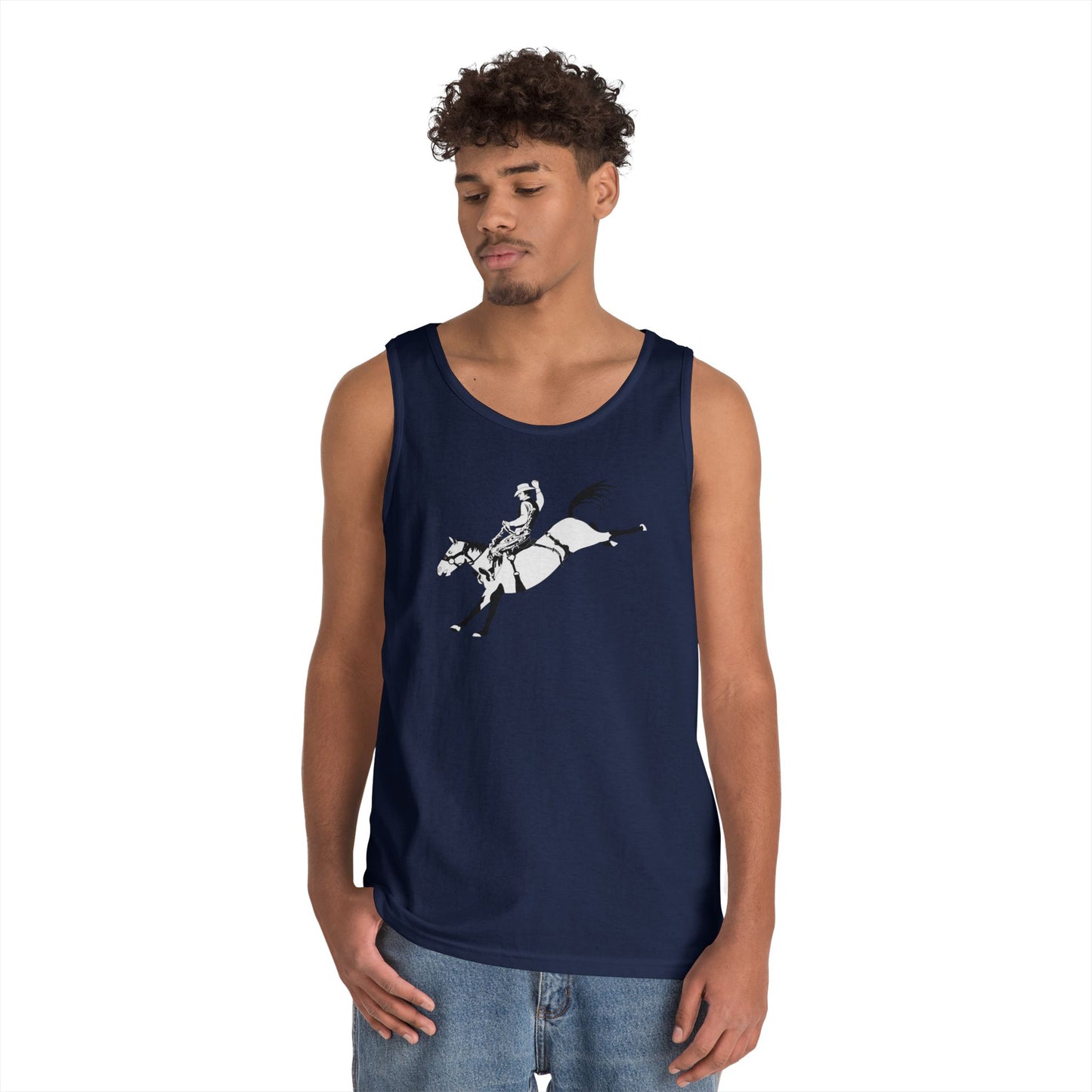 Unisex Heavy Cotton Tank Top - Cowboy - Bronco Buster - BW