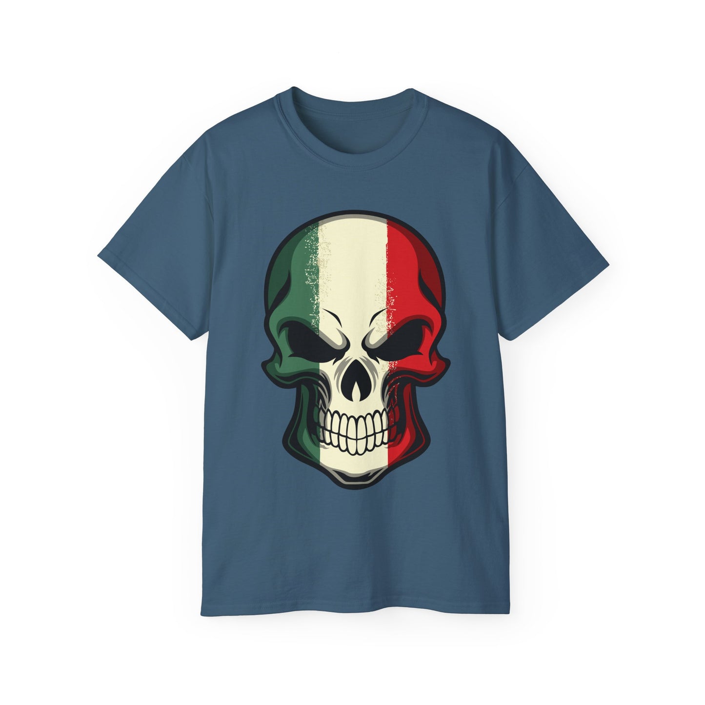 Unisex Ultra Cotton Tee - Red White Green Skull