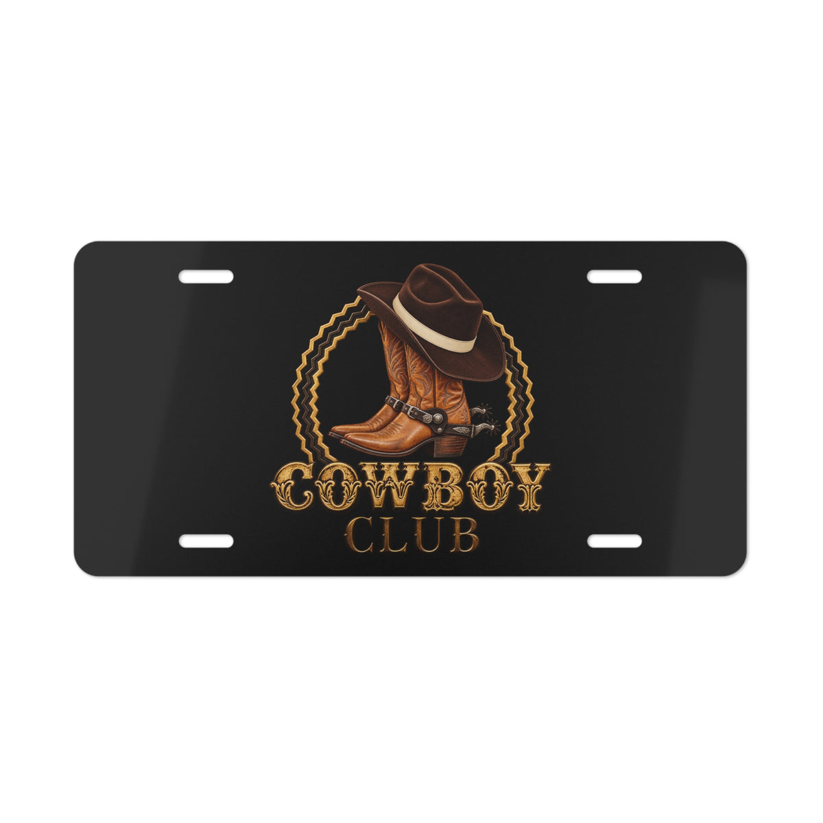 Vanity License Plate - Cowboys - Cowboy Club - Color - 3D Transparent
