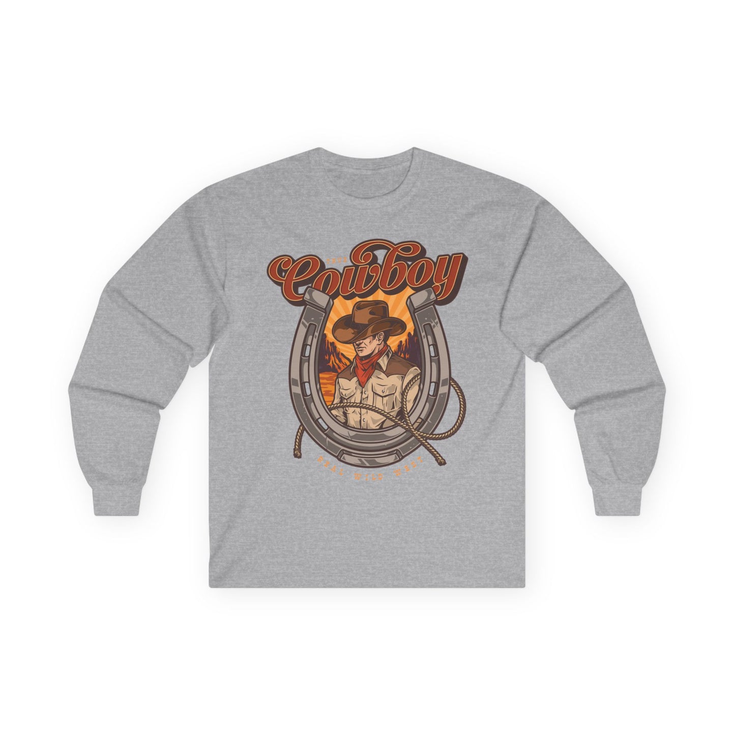 Unisex Ultra Cotton Long Sleeve Tee - True Cowboy - Real Wild West