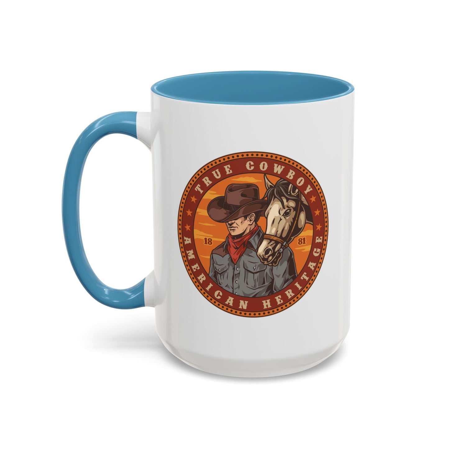 Accent Coffee Mug (11, 15oz) - True Cowboy - American Heritage