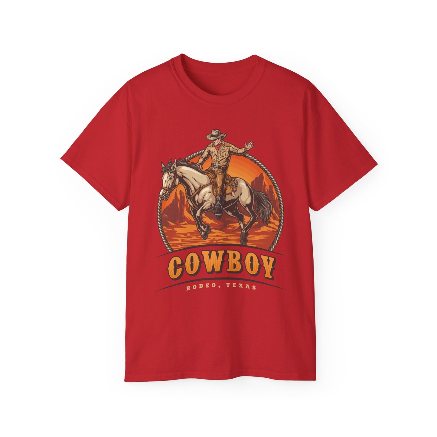 Western Rodeo Cowboy Tee - Fun Casual Shirt for Rodeo Fans, Gift for Country Lovers, Festival Outfit, Everyday Wear, Rodeo Apparel - Rodeo Cowboy - Texas