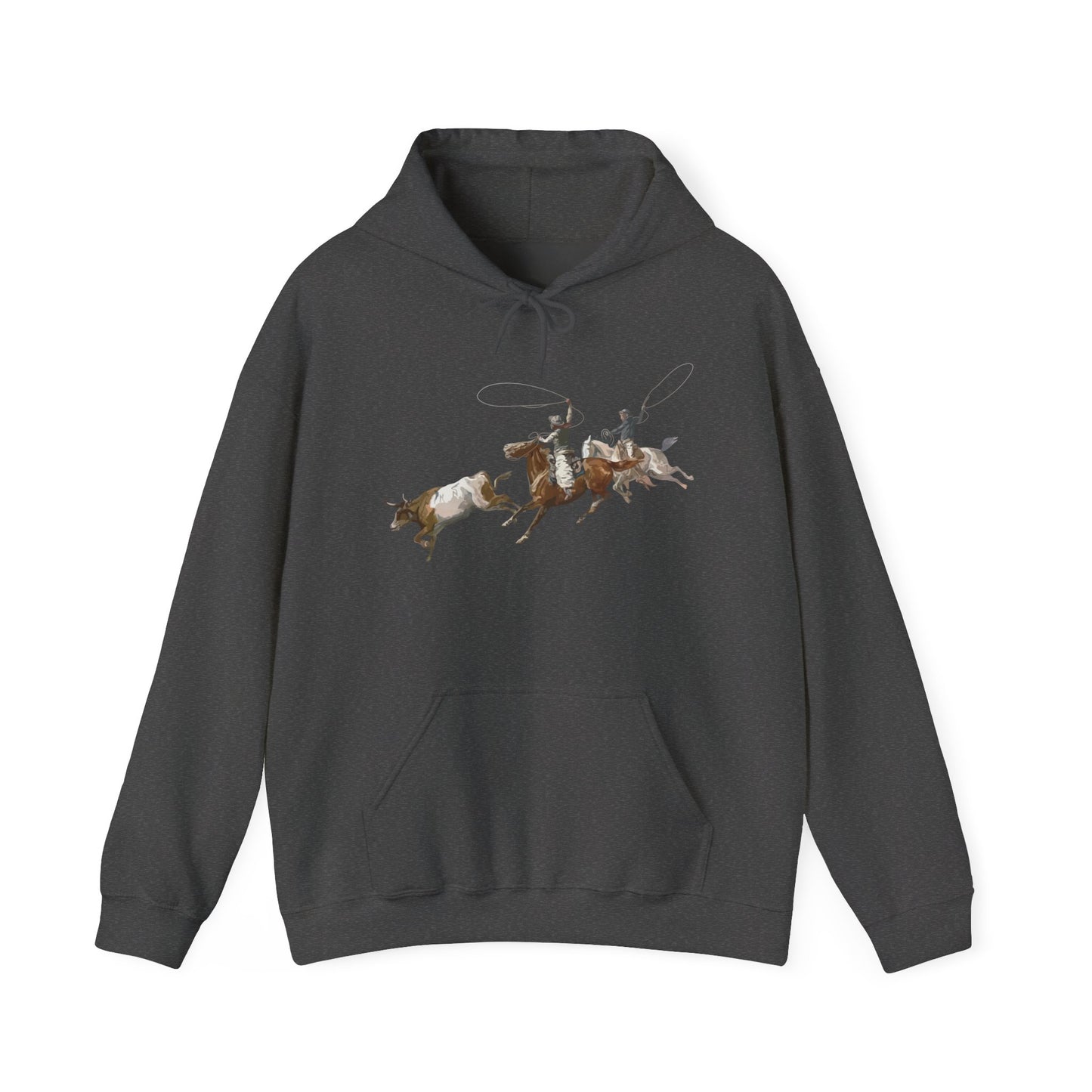Unisex Hoodie - 2 Cowboys Roping 1 Longhorn X 300