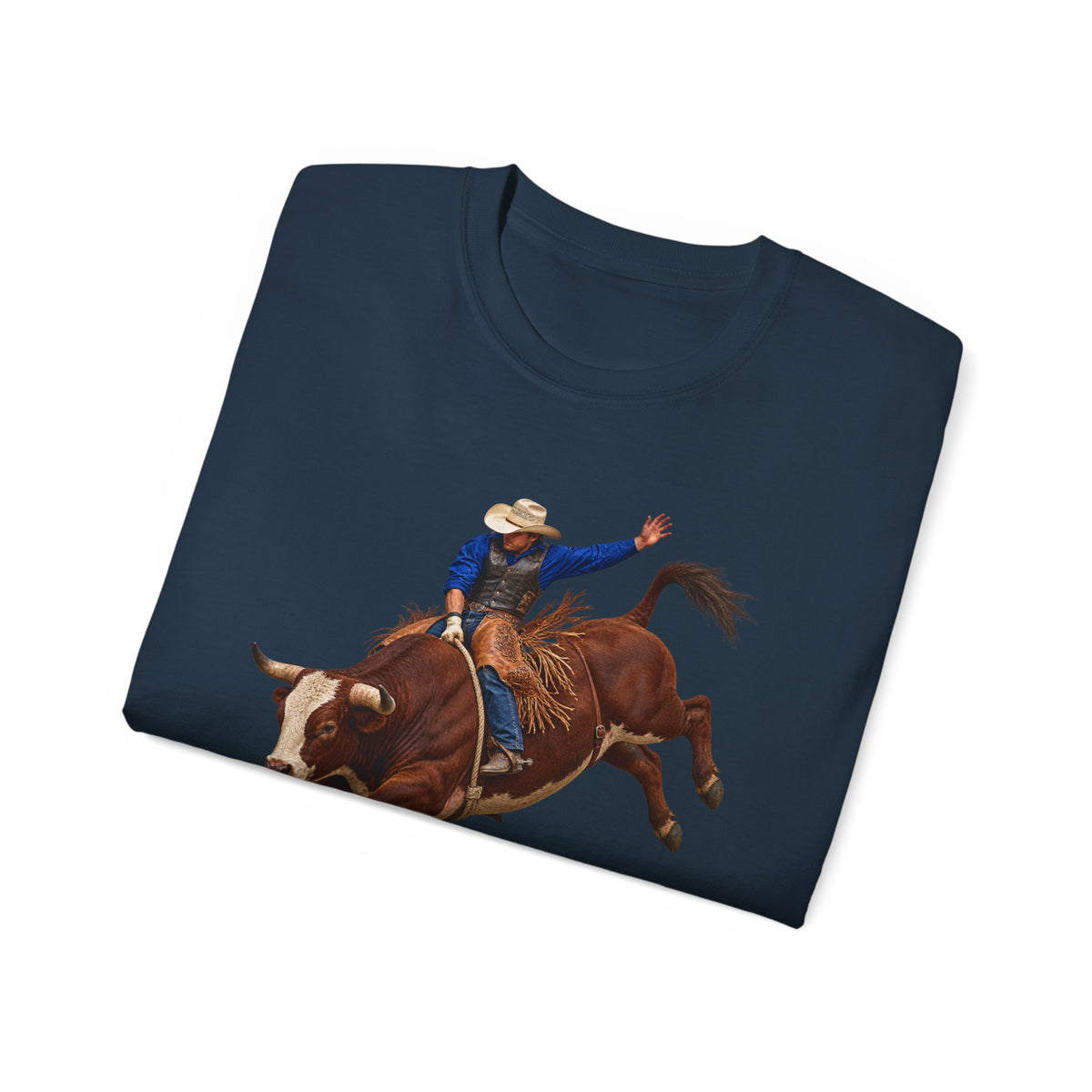 Unisex Ultra Cotton Tee - Cowboys - Bull Rider - Mid Ride - without Text - 3D Transparent