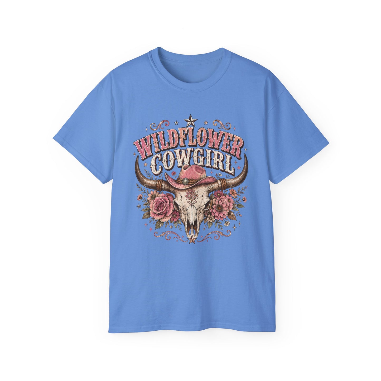 T-Shirt - Wildflower cowgirl with rustic charm