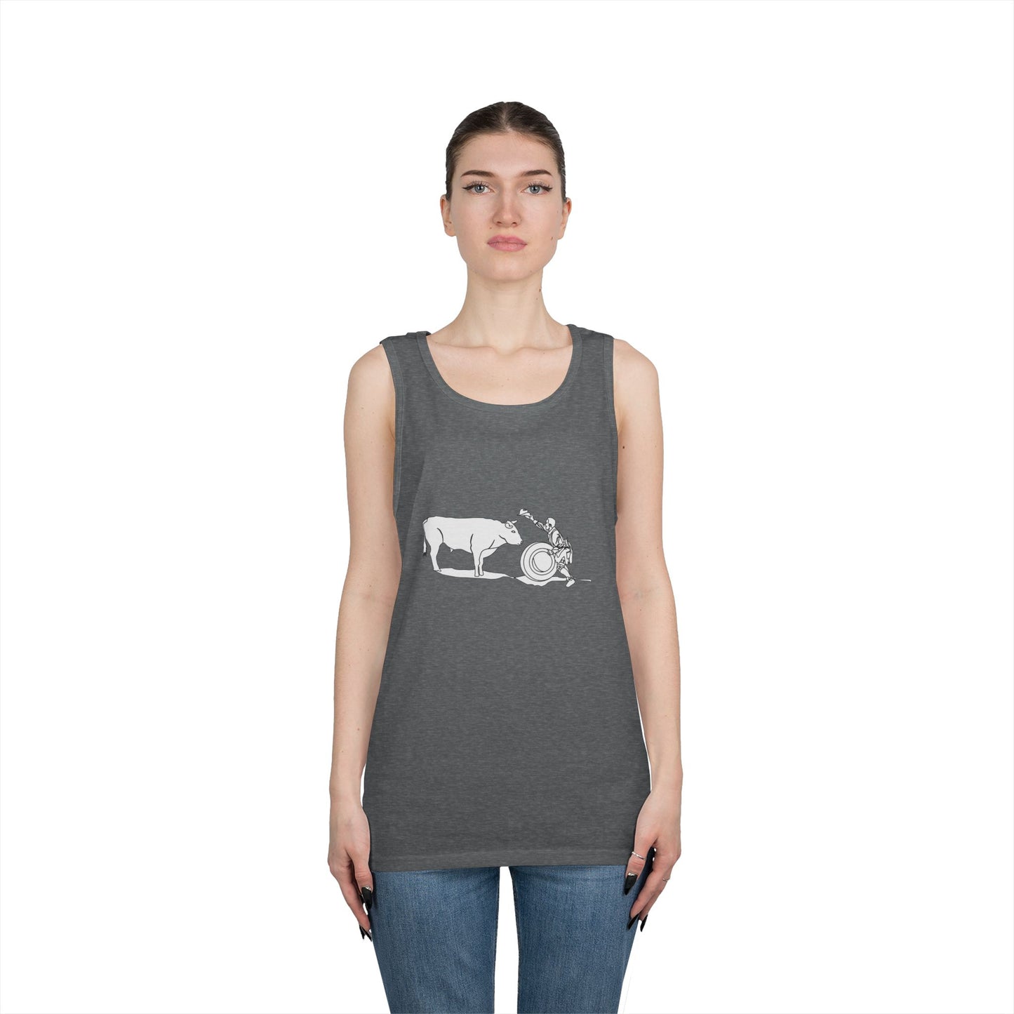Unisex Heavy Cotton Tank Top - Clown and Bull - LA
