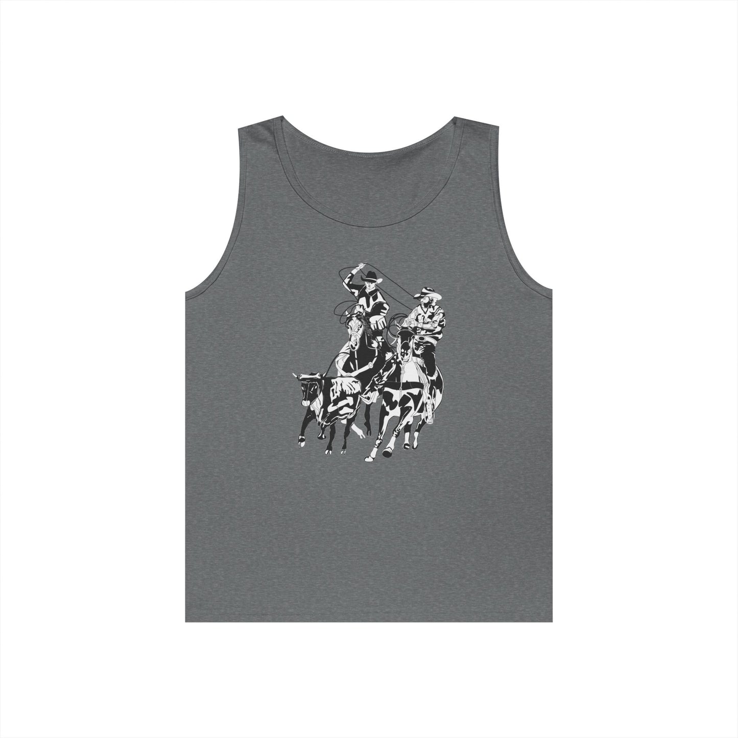 Unisex Heavy Cotton Tank Top - California Rodeo - Salinas Team Roping - BW