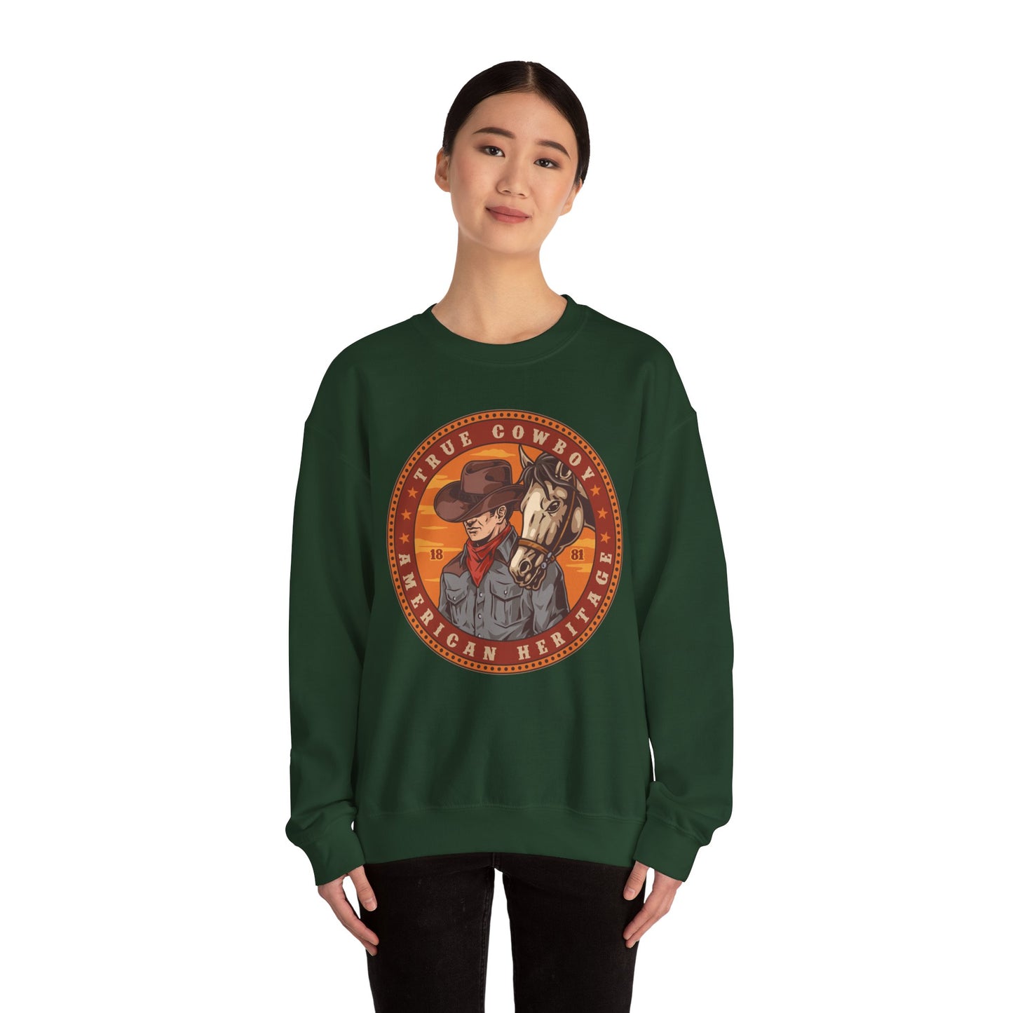 Crewneck Sweatshirt - True Cowboy - American Heritage