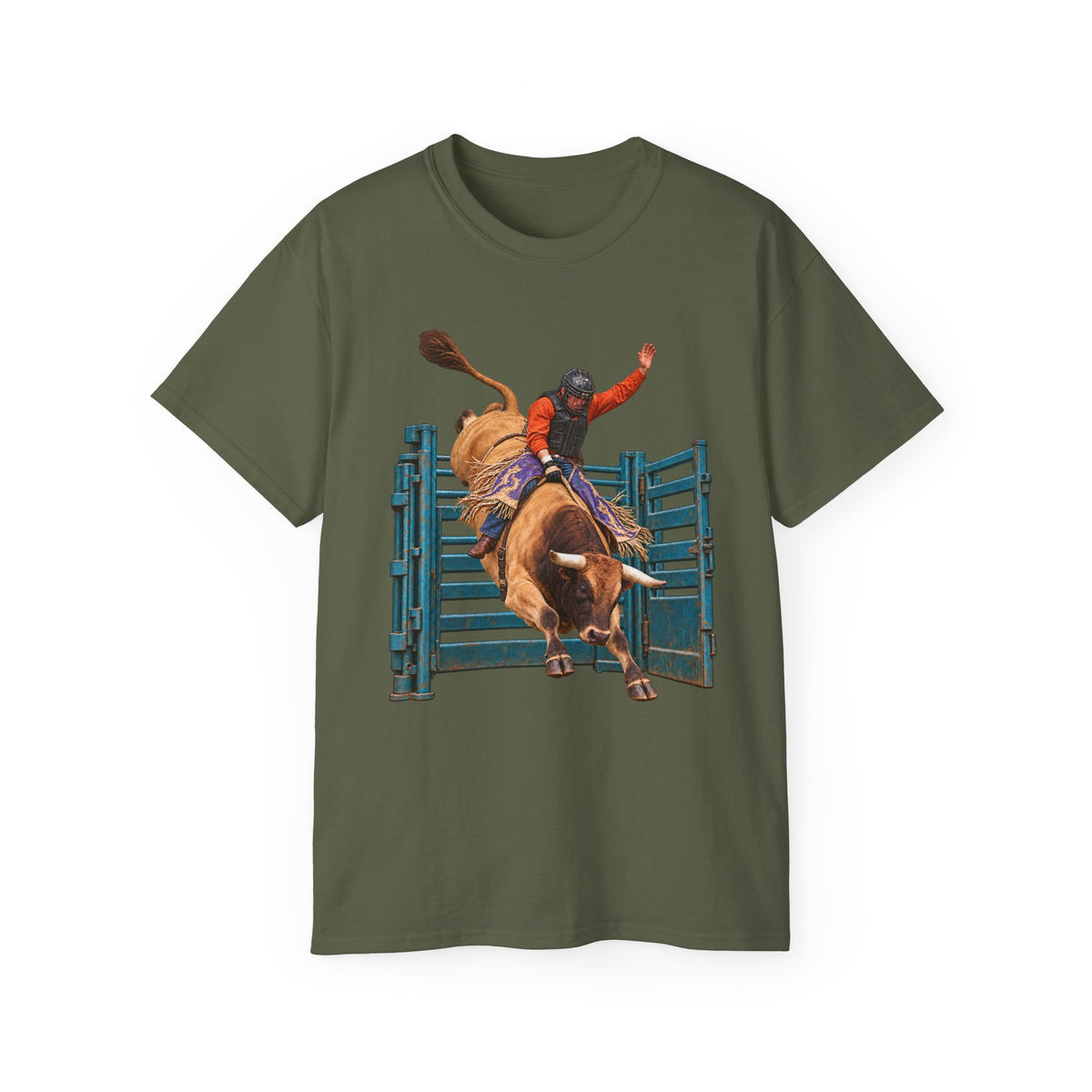 Unisex Ultra Cotton Tee - Cowboys - Bull Rider - Out of the Chute - without Text - 3D Transparent