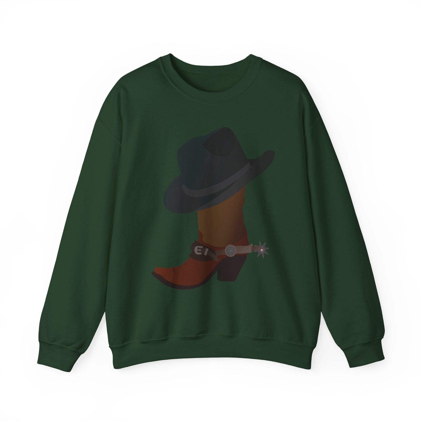 Crewneck Sweatshirt - Rodeo - Boots and Hat and Spurs