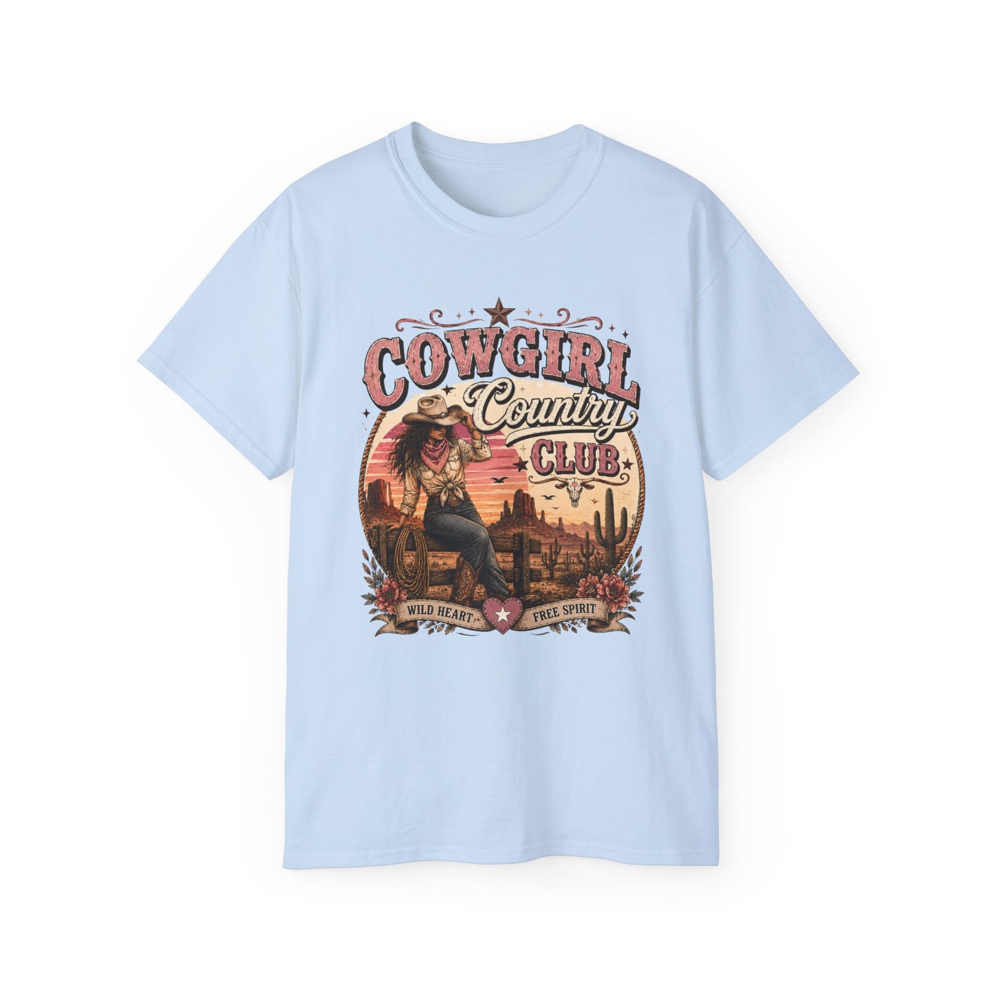 T-Shirt - Cowgirl country club emblem