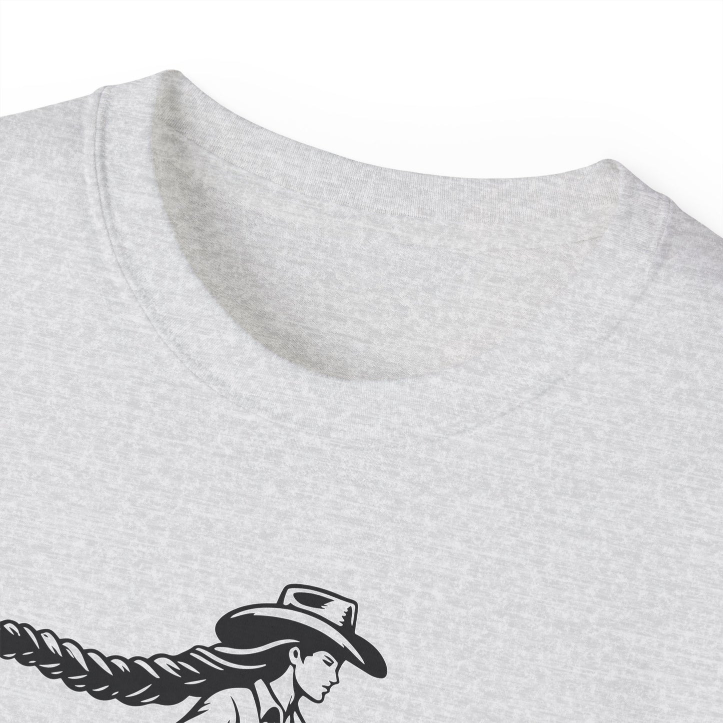 Unisex Ultra Cotton Tee - Cowgirl Riding Horse - Windblown