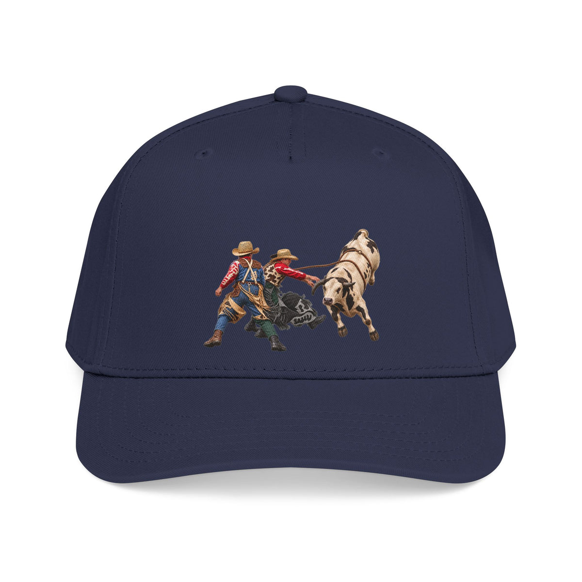 Mid Profile Baseball Cap — Cowboys - Clowns and Bull - without Text - 3D Transparent