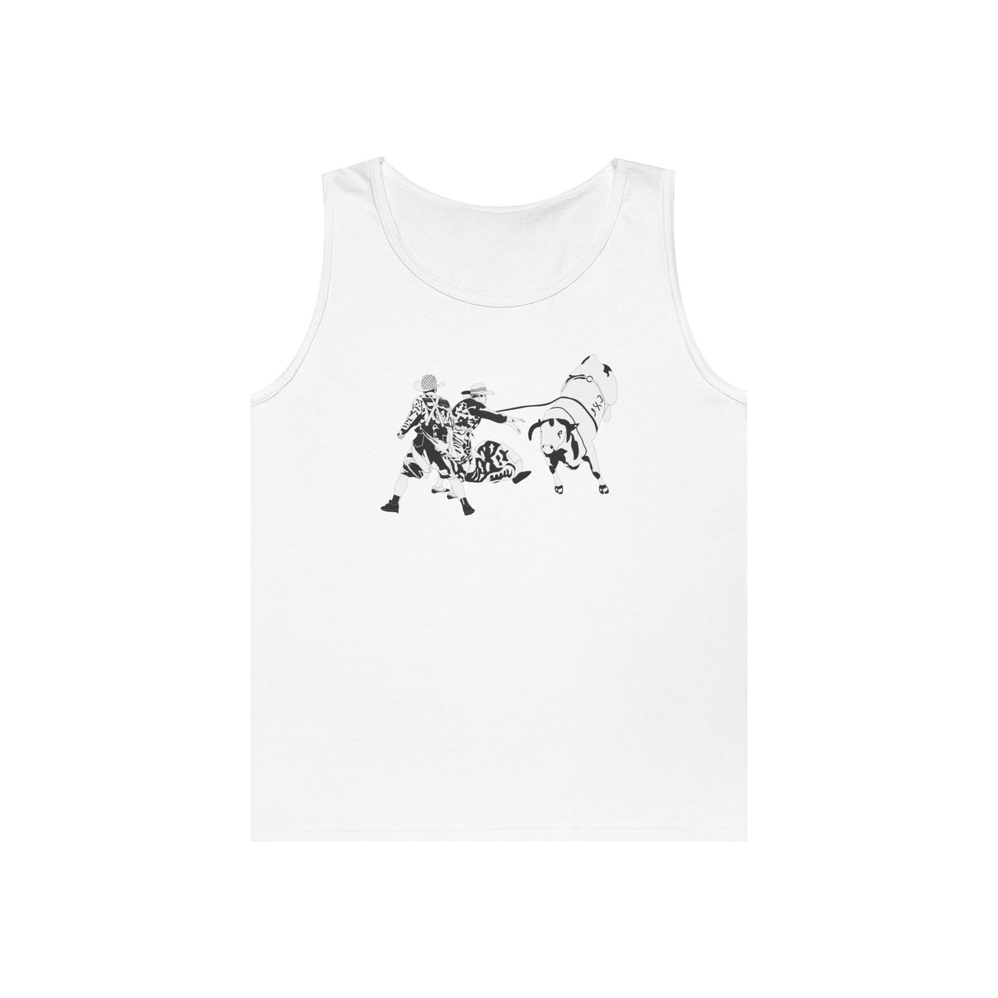 Unisex Heavy Cotton Tank Top - Clowns and Bull - BW