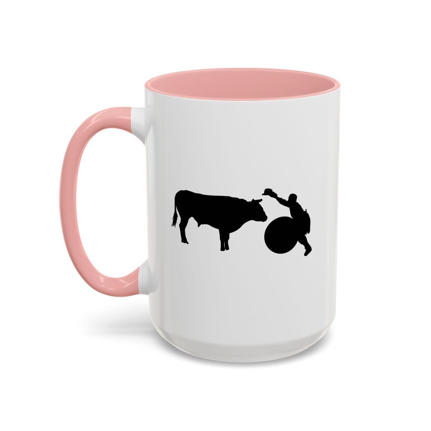 Accent Coffee Mug (11, 15oz) - Clown and Bull - Silhouette - V2