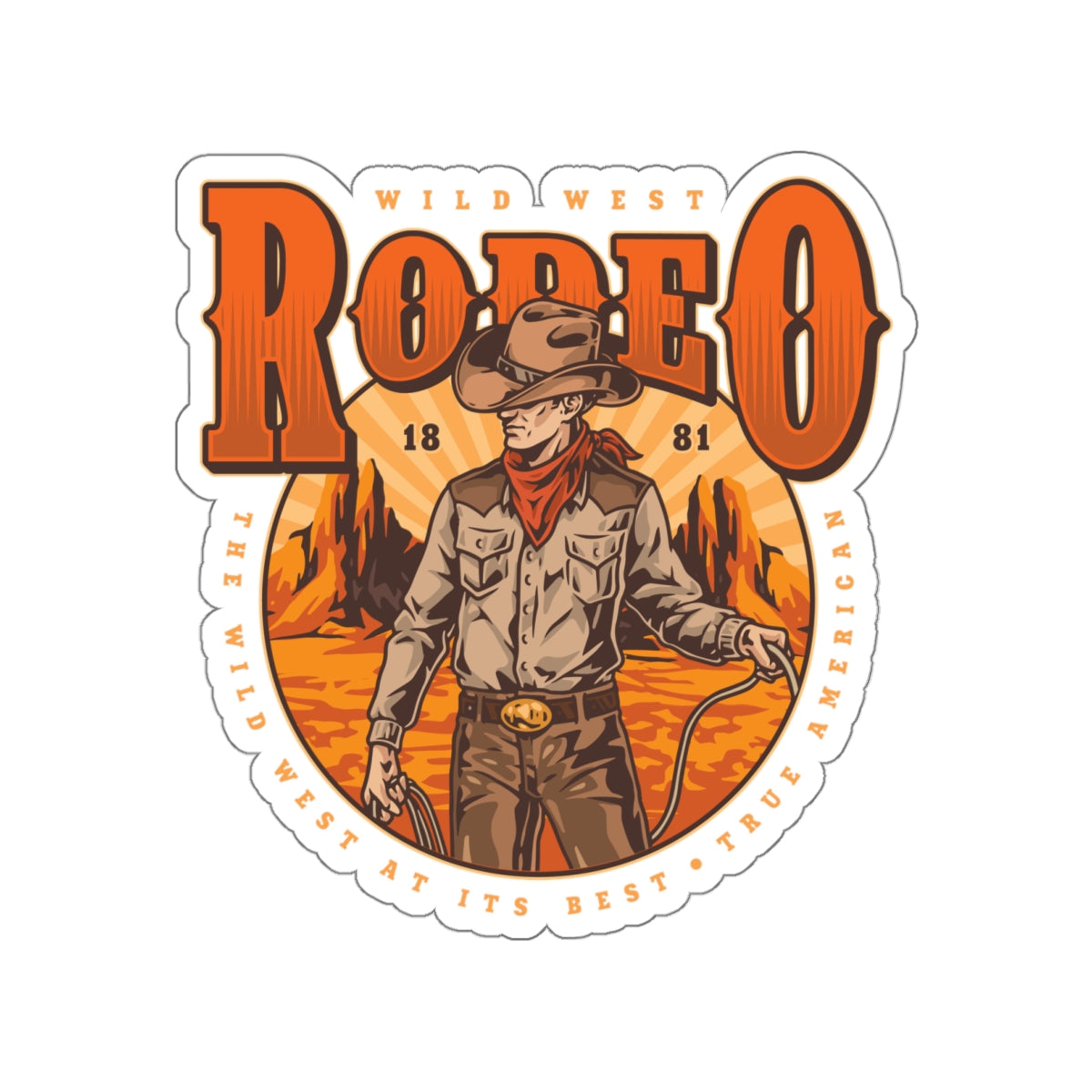 Die-cut stickers - Wild West Rodeo - True American - The Wild West At Its Best