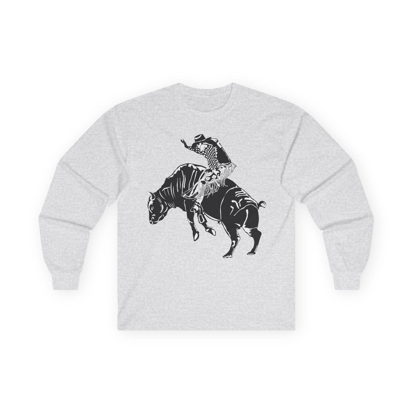 Unisex Ultra Cotton Long Sleeve Tee - Cowboy - Bull Rider - BW