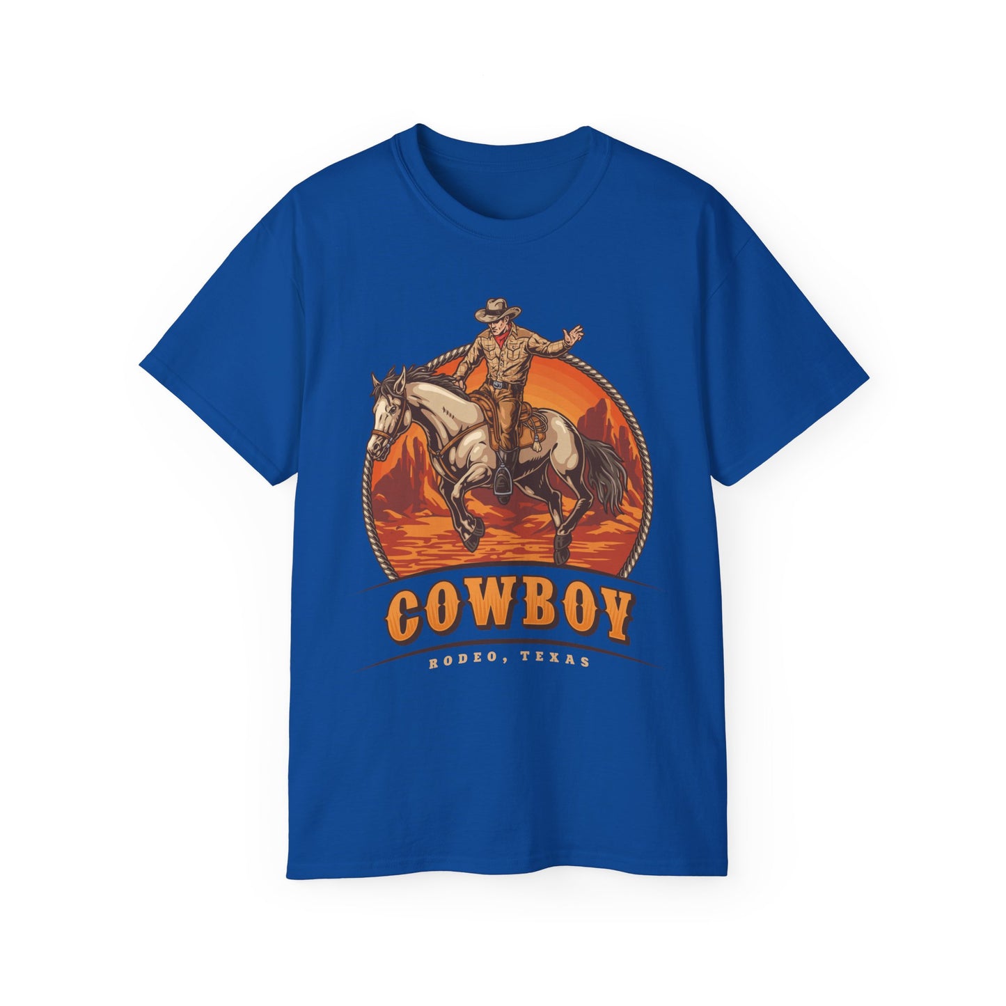 Western Rodeo Cowboy Tee - Fun Casual Shirt for Rodeo Fans, Gift for Country Lovers, Festival Outfit, Everyday Wear, Rodeo Apparel - Rodeo Cowboy - Texas