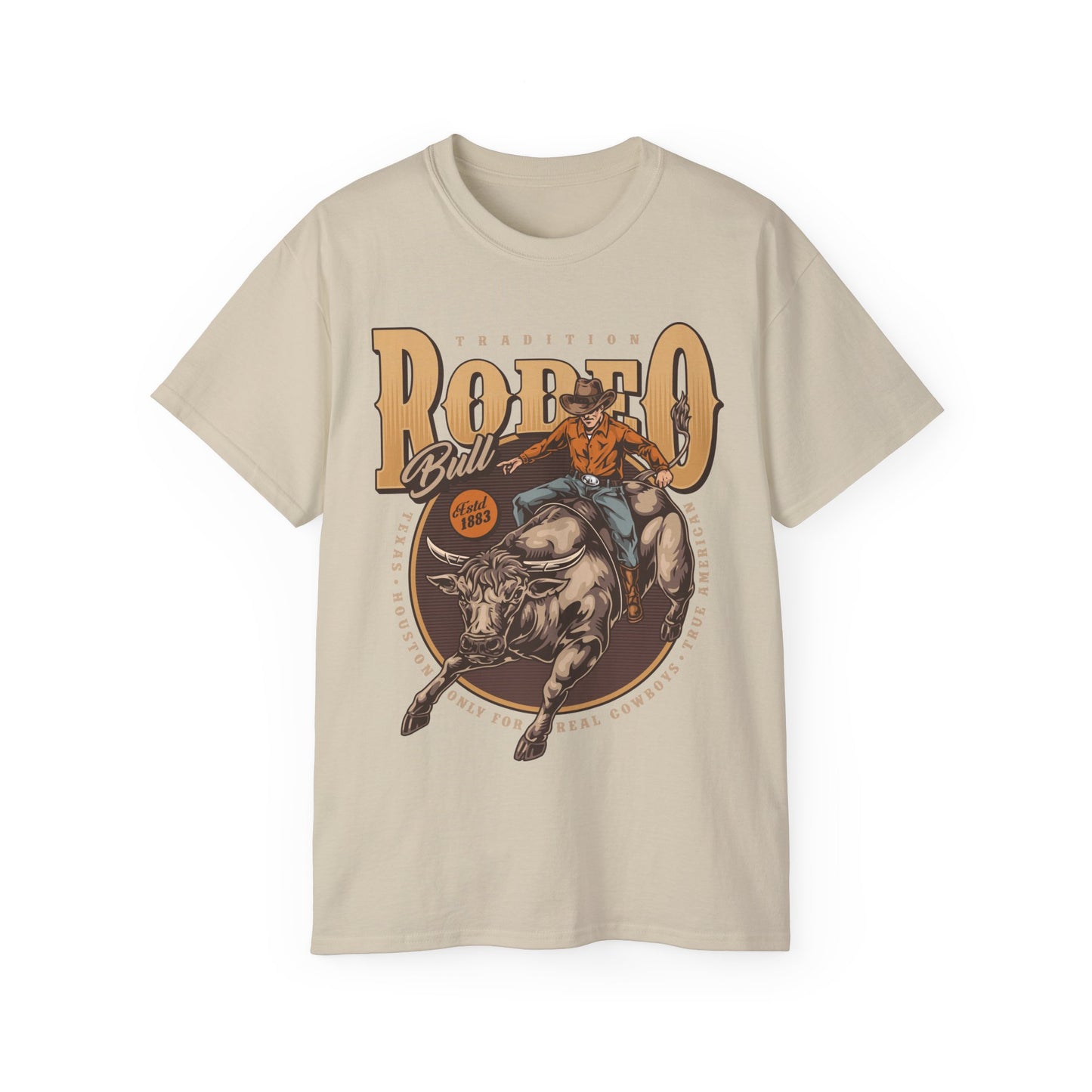 Unisex Ultra Cotton Tee - Tradition Rodeo Bull - Real Cowboys
